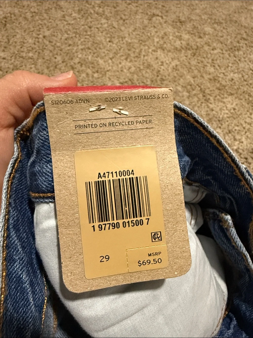 Levi's Medium Blue Denim Midi Skirt
